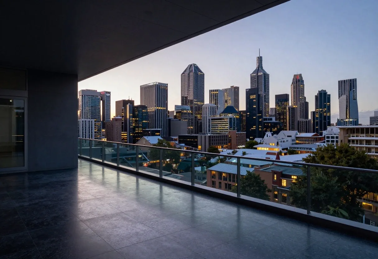 Collins Street financial district at dusk in Melbourne